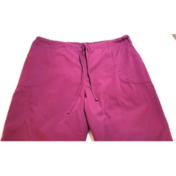 Scrub Star Scrubs Drawstring Pants WM049 Sz XL Wine Maroon Pockets Elastic Waist - Picture 5 of 6